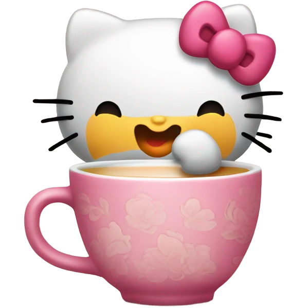 Hello kitty with a cup of tea  emoji