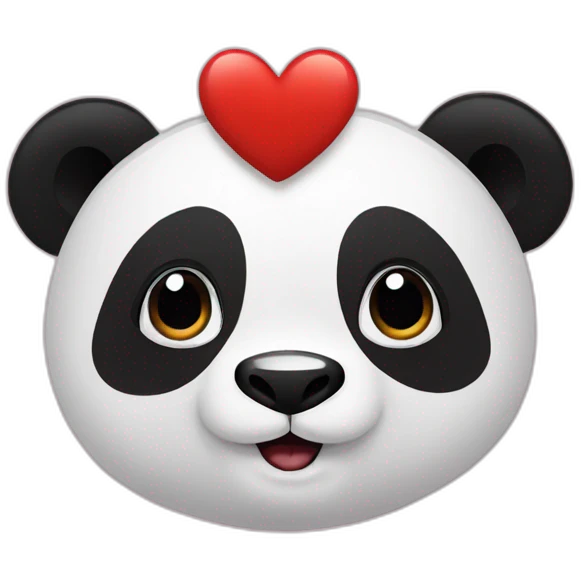 panda and heart emoji