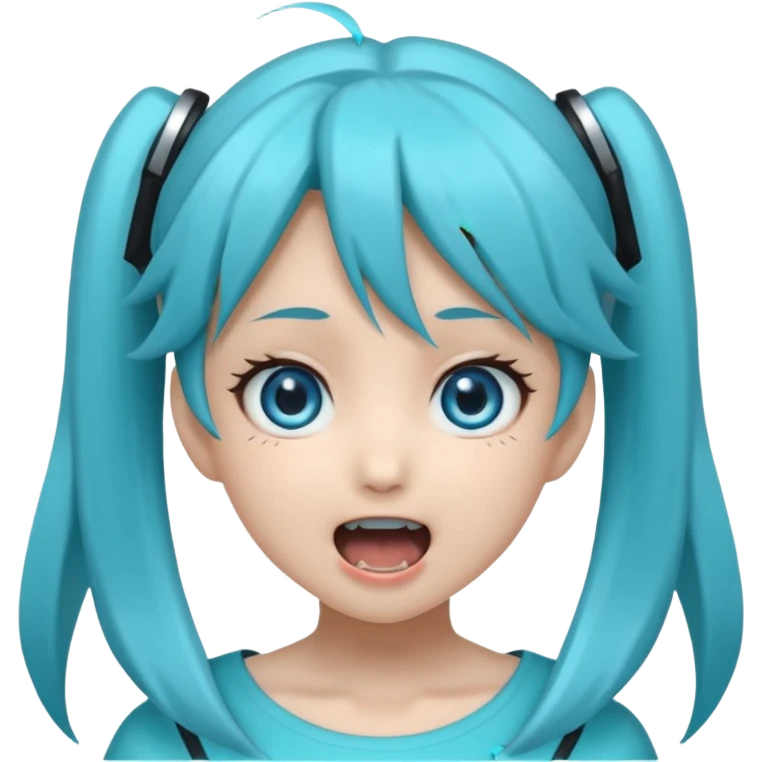 Hatsune miku with creepy face emoji