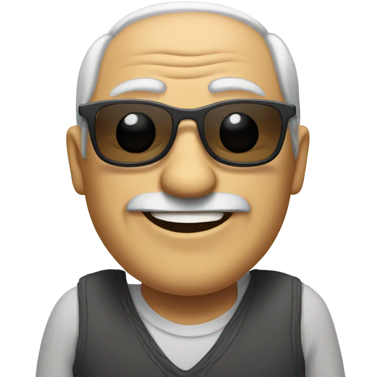 old man with sunglasses smile emoji