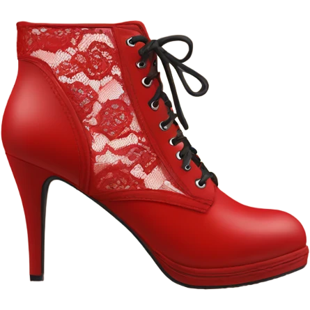 High heels boots red with lace  emoji