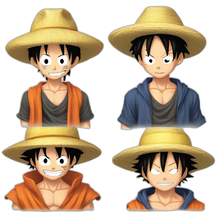 luffy y goku emoji