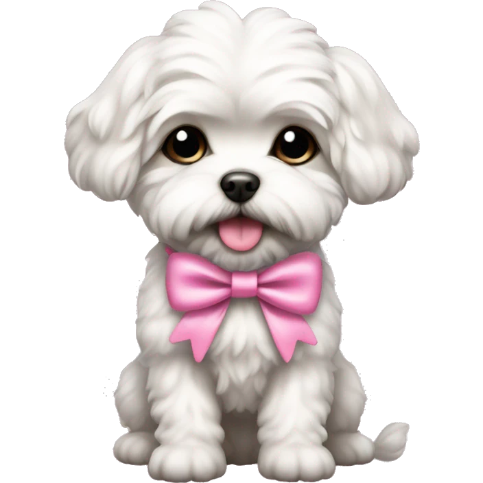 Schichon puppy pink bow  emoji