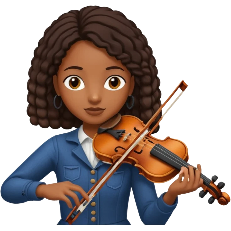 black girl playing violin emoji