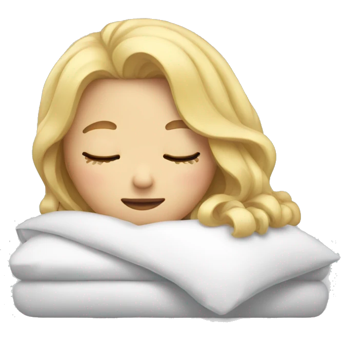 Blonde girl sleeping emoji