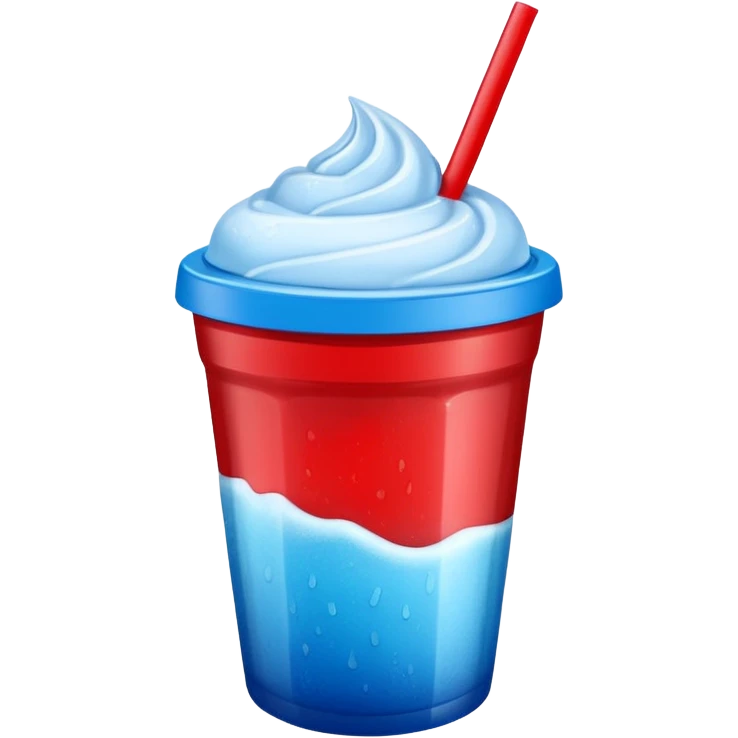 Red slushie in a white and blue cup emoji