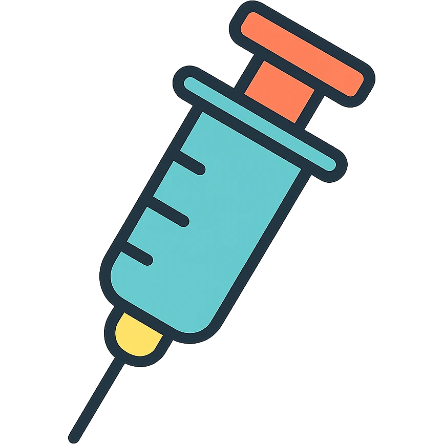A medical syringe with needle, simple and recognizable icon for healthcare emoji