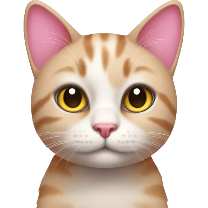 Cat wearing pink emoji