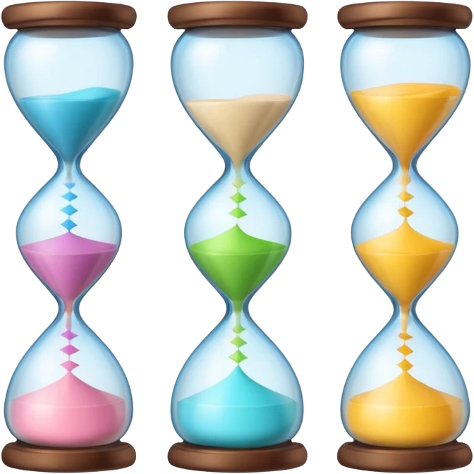 minimal emoji of glowing skin progress over time, hourglass or timeline symbol, pastel tones, represents visible results after consistent treatments emoji