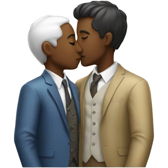 Men in garment’s kissing  emoji