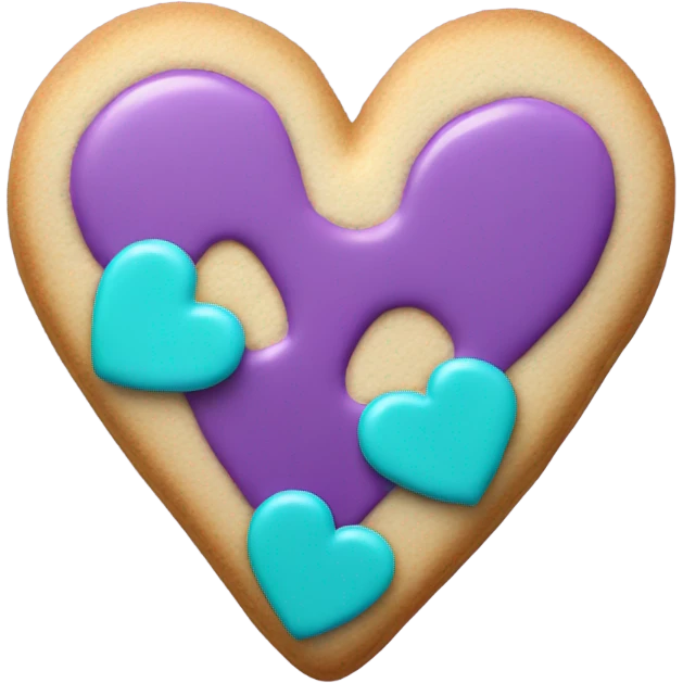 Purple teal cookie heart emoji