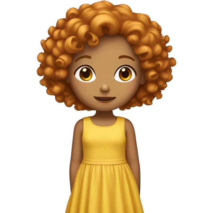 girl with ginger curly hair in a yellow dress emoji