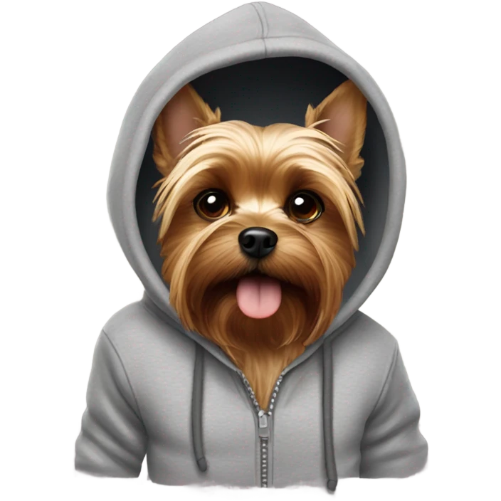 Two Yorkies wearing hoodies emoji