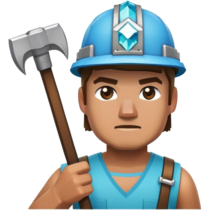 guy with pickaxe from minecraft emoji