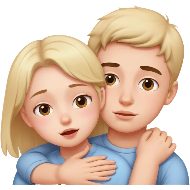 Boy squeezing a girls cheeks cutely emoji