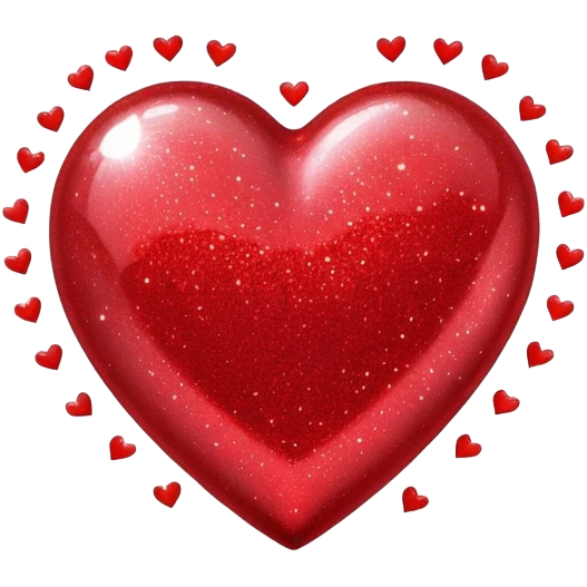 Red glitter love heart emoji