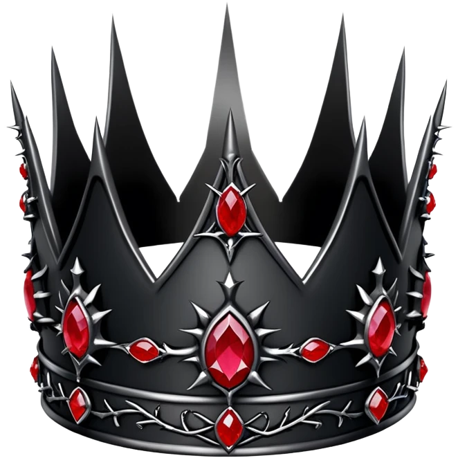 Black Gothic thorn crown with ruby jewels  emoji