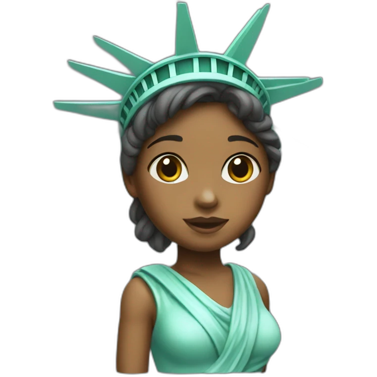 cute girl statue of liberty emoji