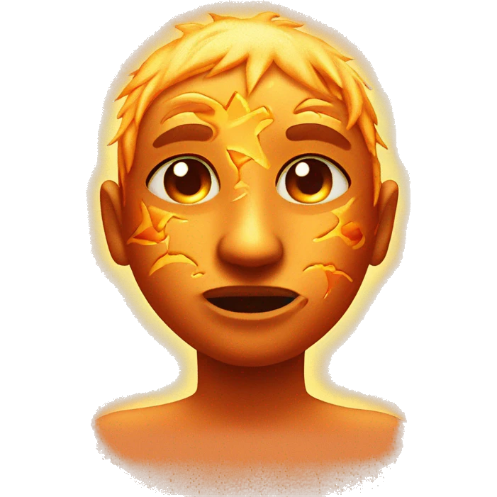 Sun burn around face emoji