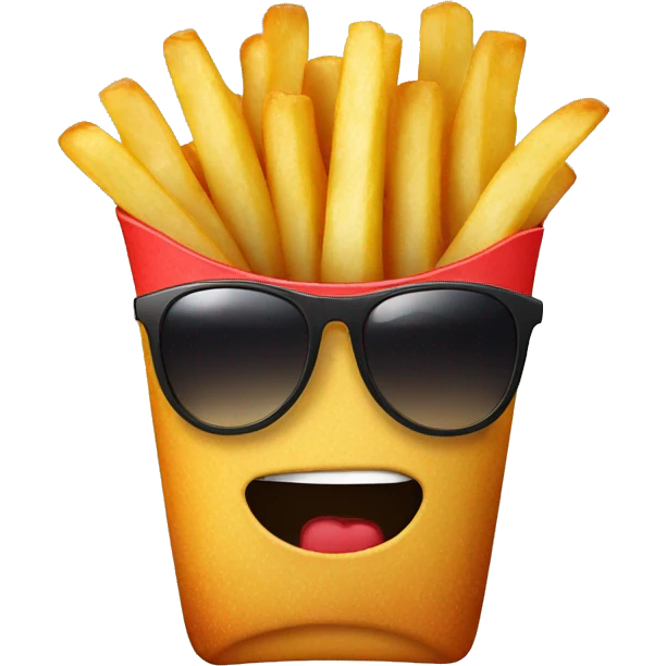 french fry with sunglasses  emoji