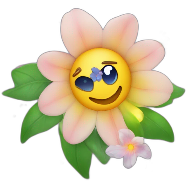 space emoji with flowers and shining stars emoji