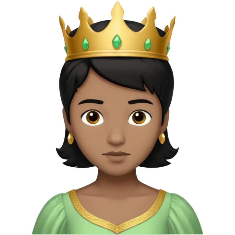 Brown prince with black hair and light green dress emoji