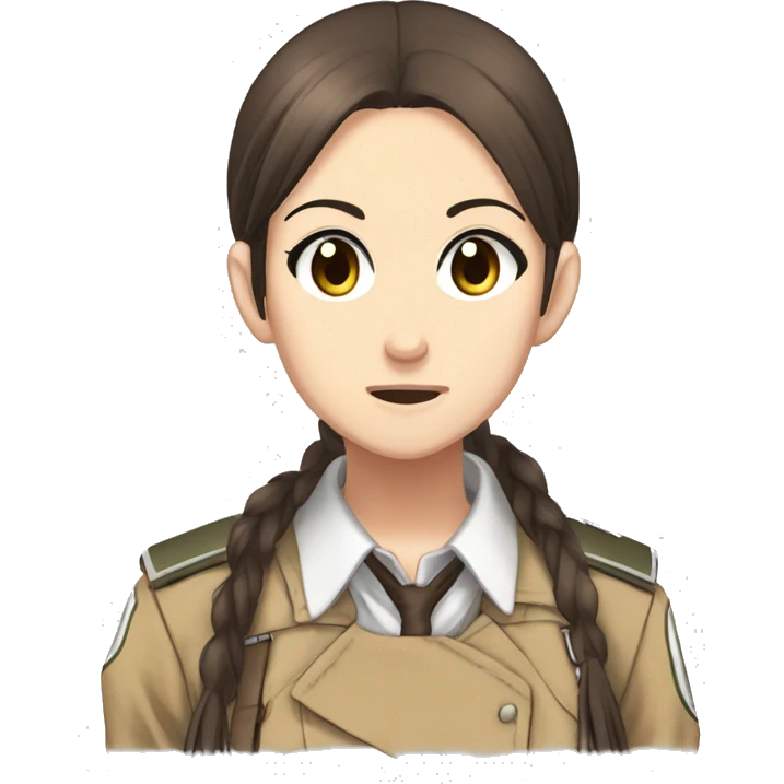 Sasha Braus brown hair hair in a ponytail anime attack on titan emoji