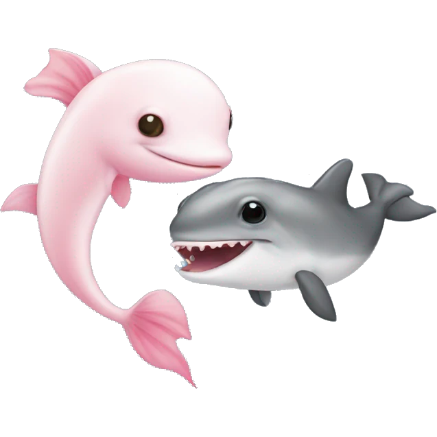 axolotl and dolphin kissing emoji
