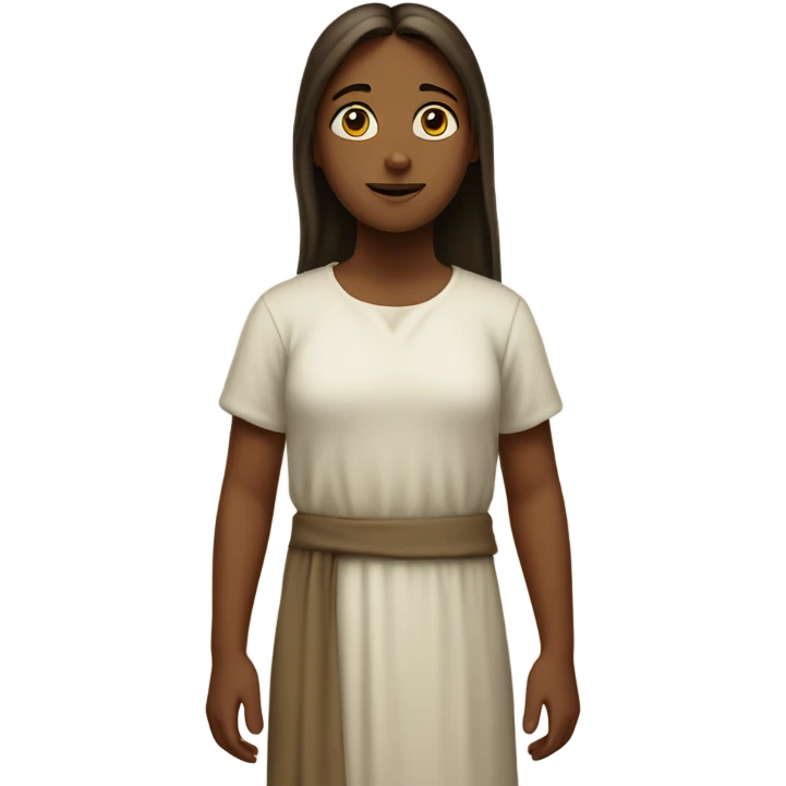 Girl  standing by Jesus emoji