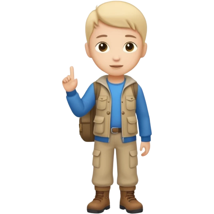 a cute math adventurer, wearing basic clothes, full body emoji