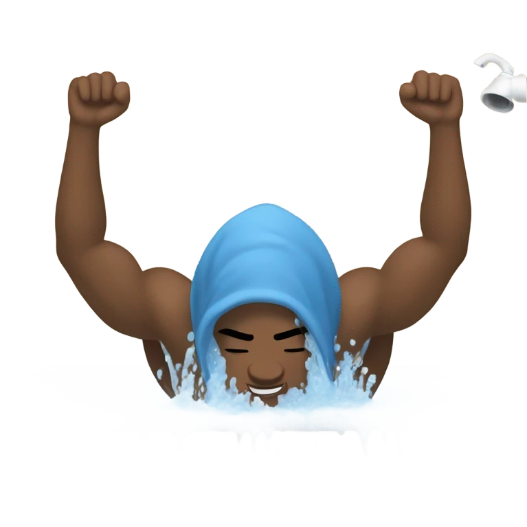 Doing pushups in the shower emoji