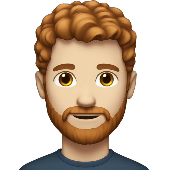 White man with brown hair and red beard with blue eyes emoji