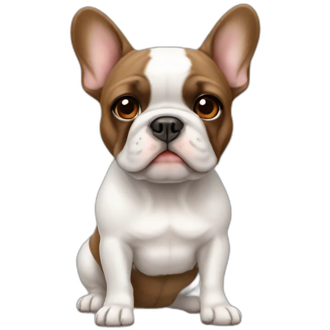 white and brown french bulldog emoji