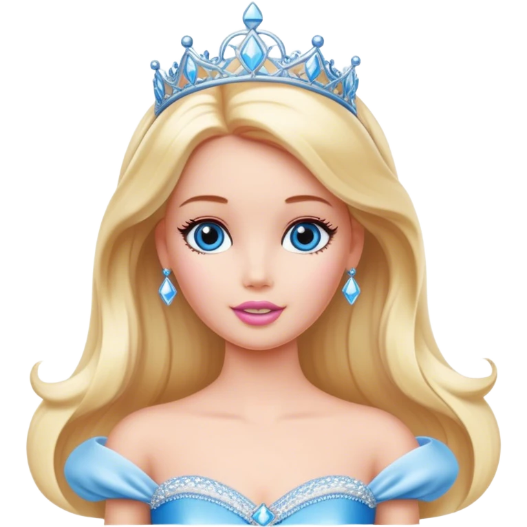 Barbie dressed like a princess looking at a blue sky  emoji