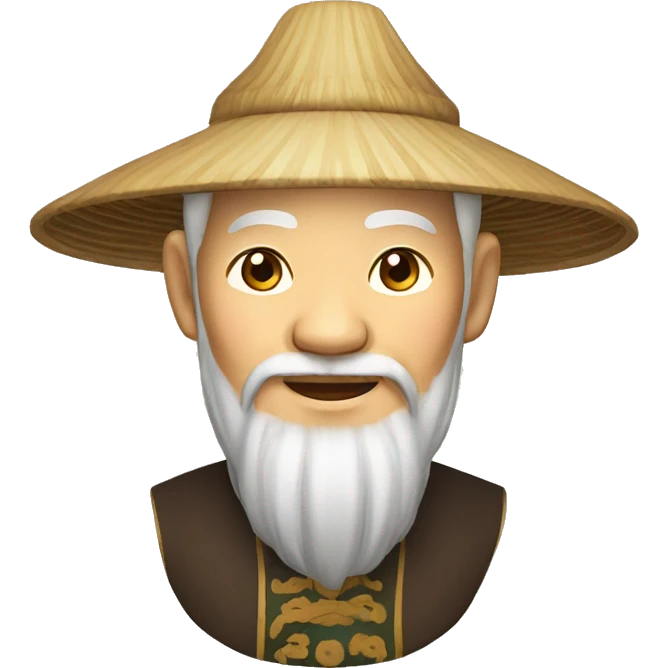 Old Chinese man with traditional Chinese hat emoji