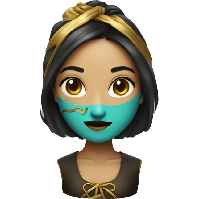 a girl in DALI MASK  emoji