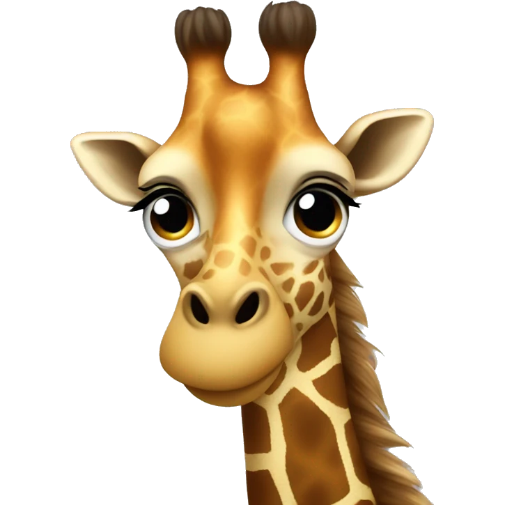 Giraffe with hair  emoji