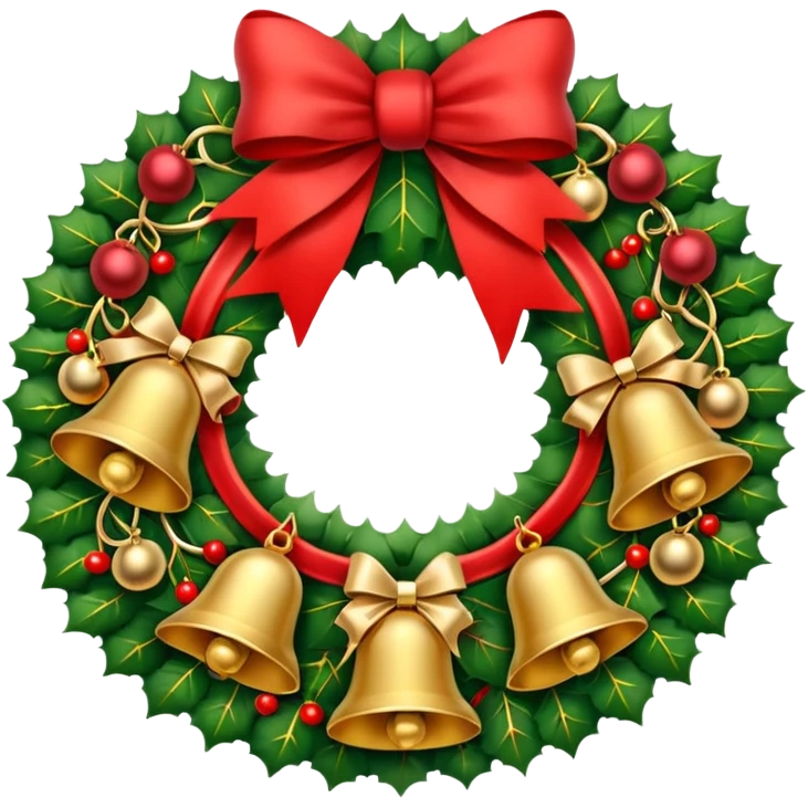 Christmas wreath with christmas charms emoji