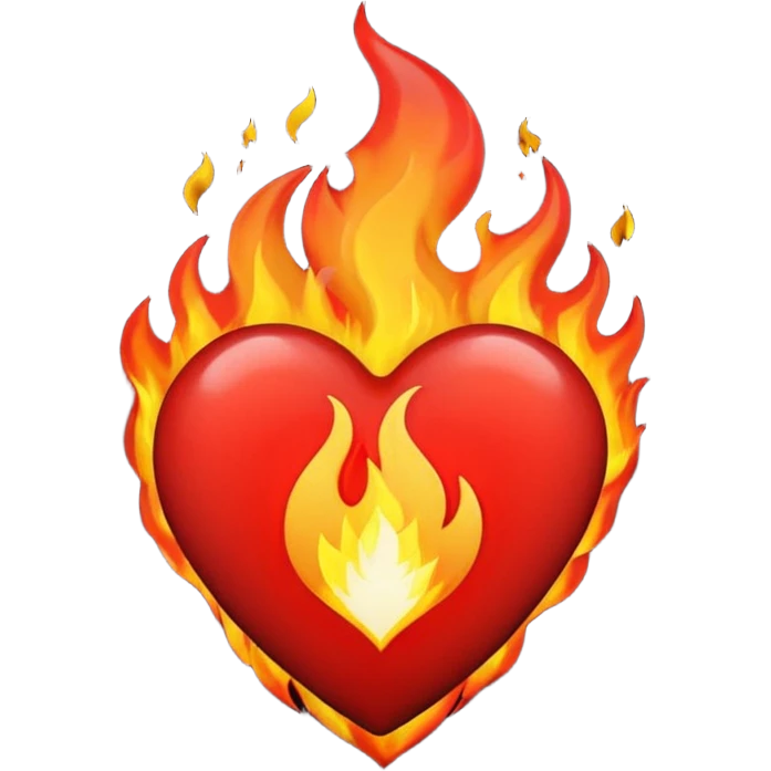 Black and red heart on fire emoji