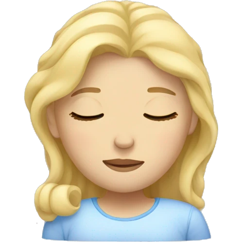 Girl with blond hair sleeping emoji