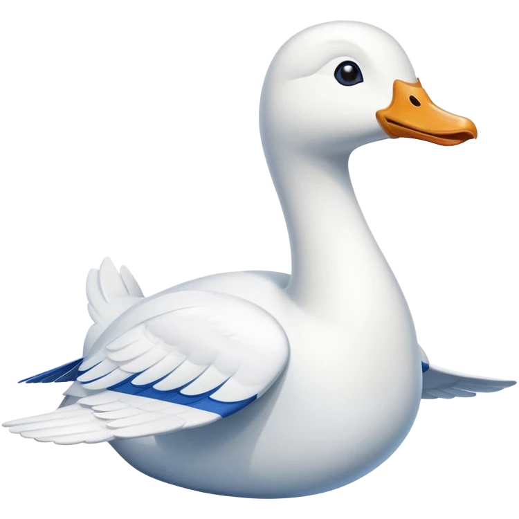 A cartoon jet airplane with a white goose neck and head extending from where the nose would be emoji