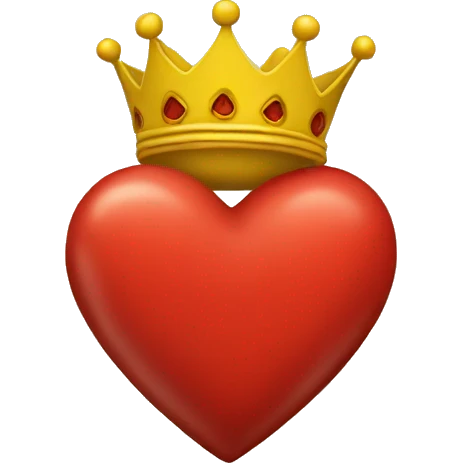 Red heart with yellow crown emoji