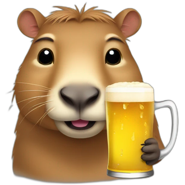 Capybara drink a beer emoji