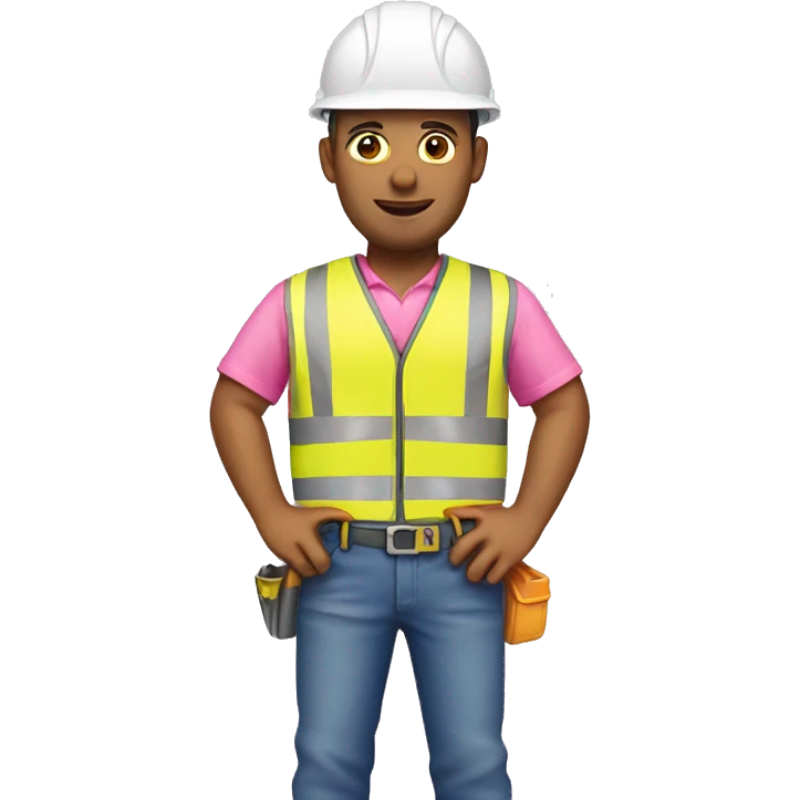 construction man with pink vest emoji