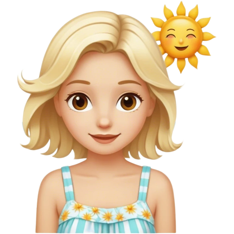 Blond girl on an aesthetic beach emoji