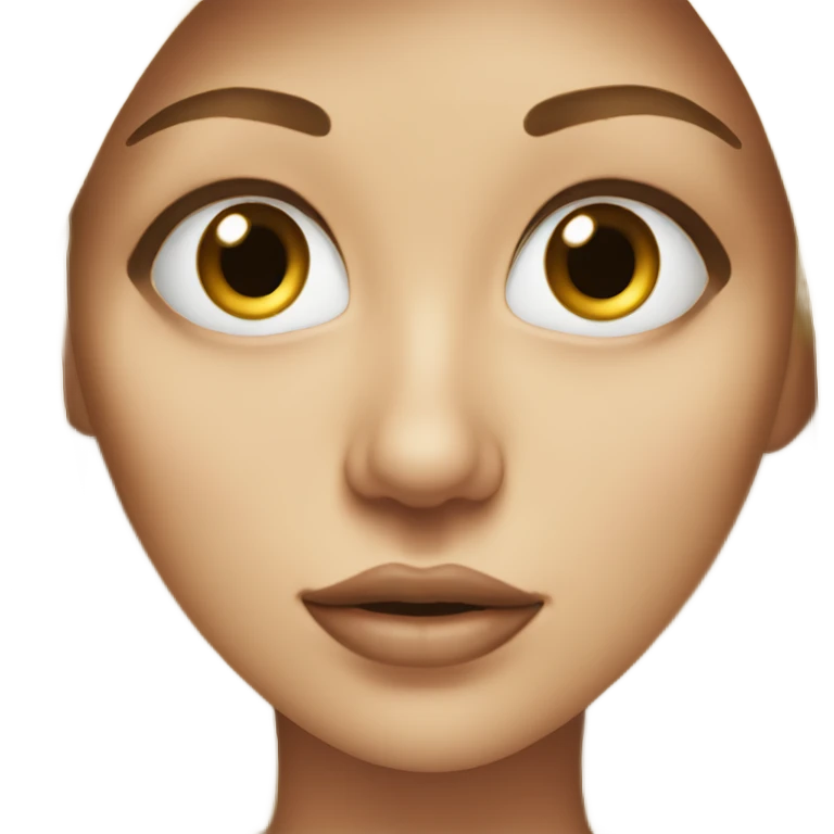blonde woman with sugar under her nose and huge eyes  emoji