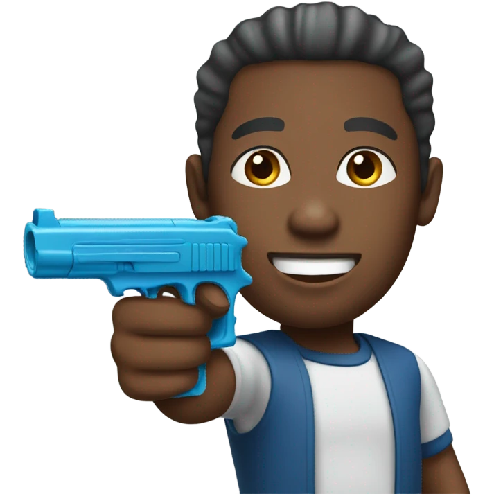African American individual pointing water pistol emoji