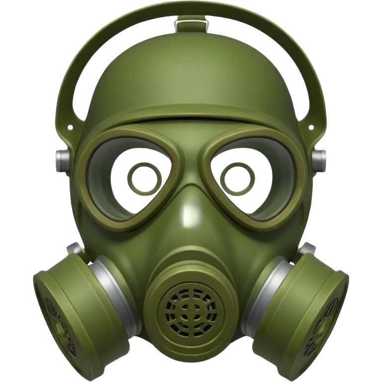green gas mask, one filter emoji