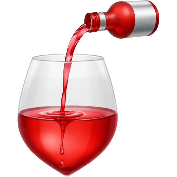 Pouring red colour water in heart shape glass emoji