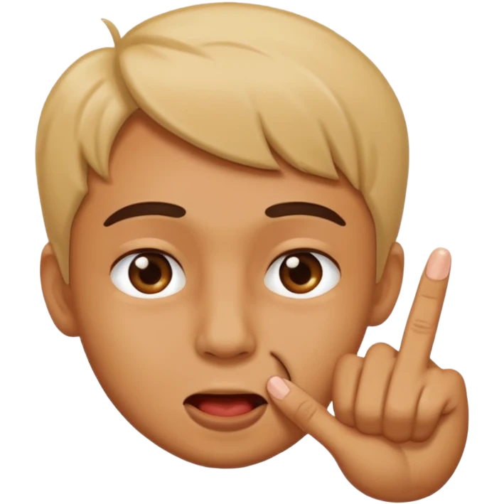 Una cara mordiendose el dedo  emoji